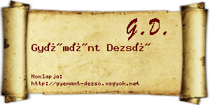 Gyémánt Dezső névjegykártya